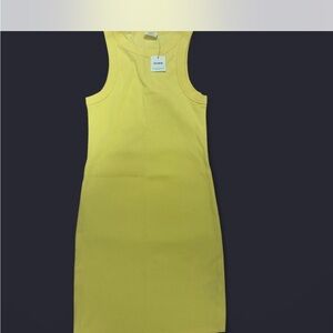 Cotton On Light Yellow Ribbed dress